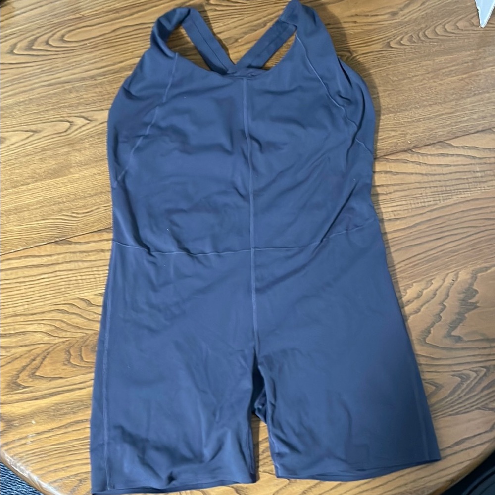 FLX Gray Blue affirmation, bike short bodysuit